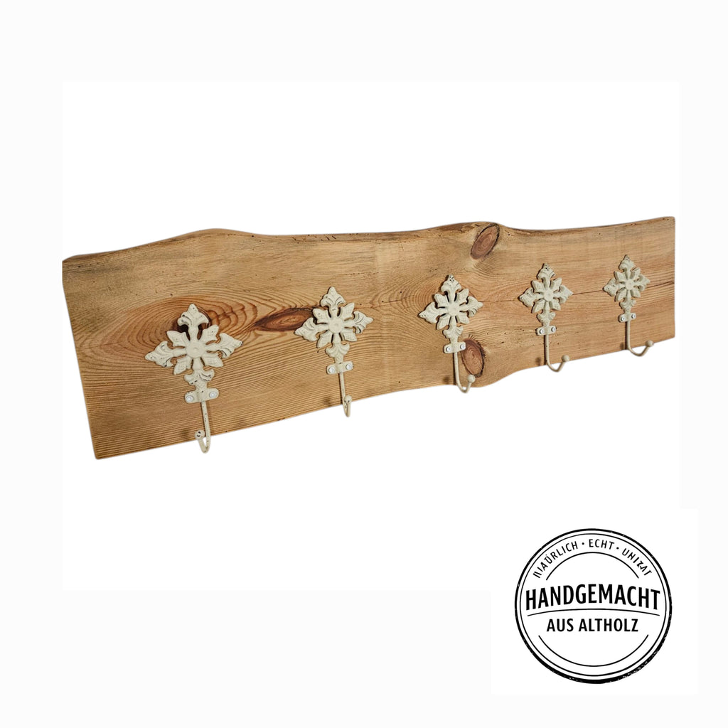 Altholz Tassenregal mit Haken | Coffee Bar Regal | Wandgarderobe Holz | Rustikales Wandregal | Shabby Chic Küchenregal