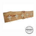 Altholz Tassenregal mit Haken | Coffee Bar Regal | Wandgarderobe Holz | Rustikales Wandregal | Shabby Chic Küchenregal