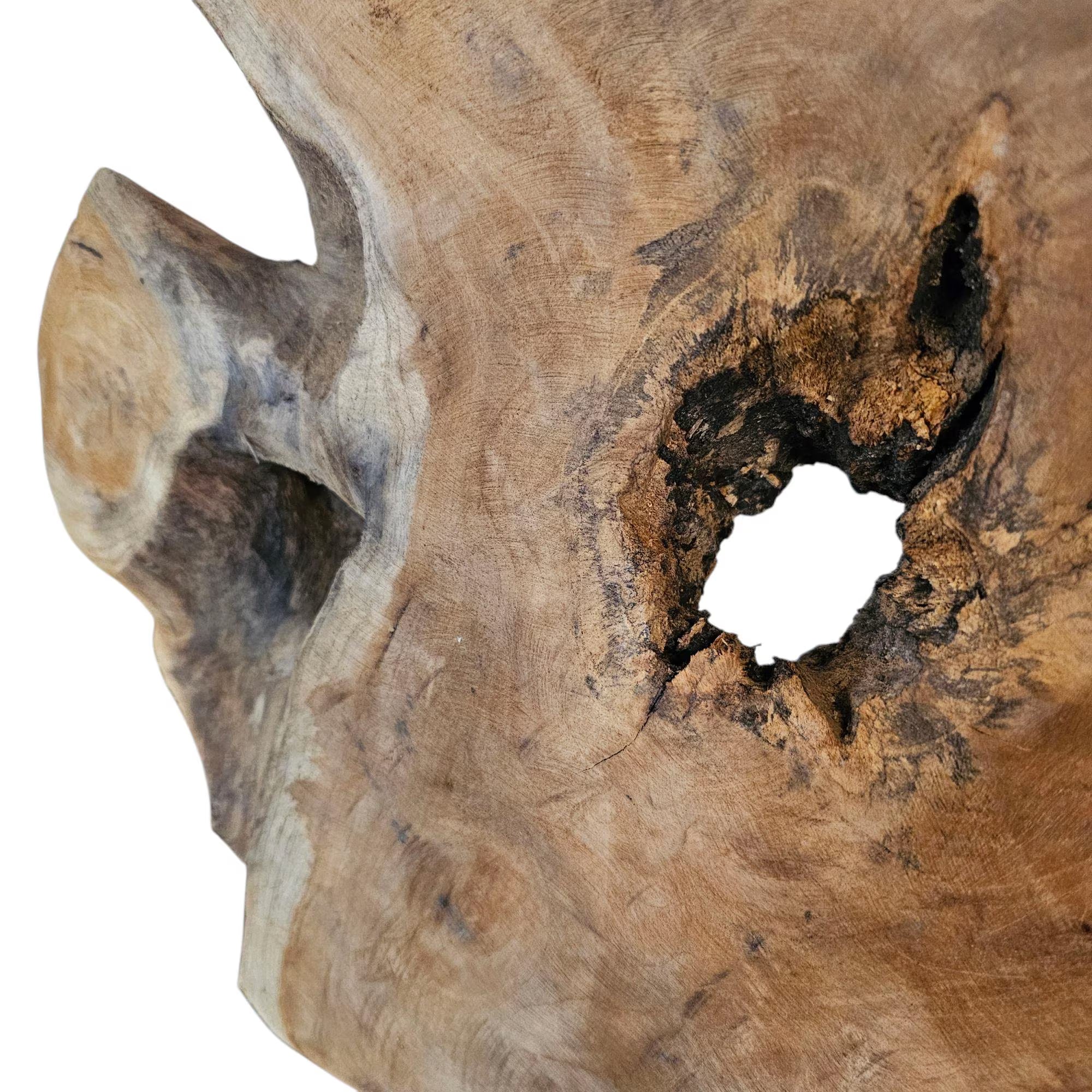 Rustikale Baumscheibe Deko | Holzskulptur Unikat | Höhe 58cm | Natur Holz Wohnaccessoire | BK TrendDesign