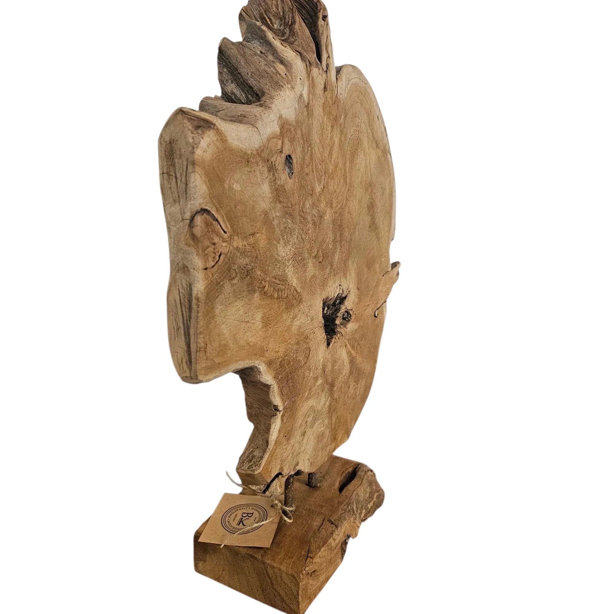 Unikat Holzskulptur | Baumscheibe Deko auf Sockel | Höhe 54cm | Natur Holz Wohnaccessoire | BK TrendDesign