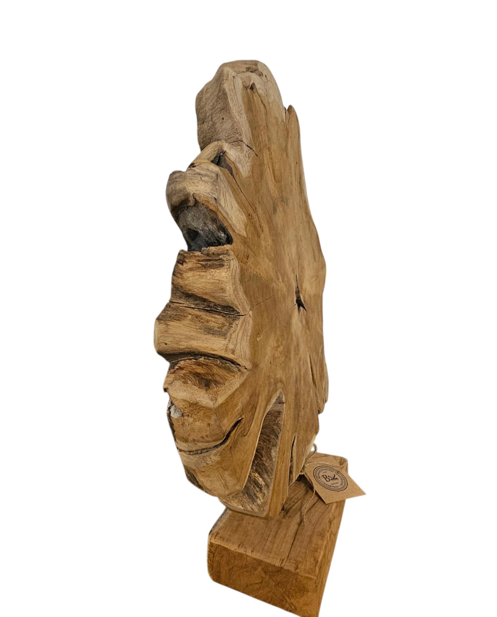 Baumscheiben Skulptur Unikat | Höhe 54,5cm | Naturholz Deko | Rustikale und Skandinavische Einrichtung | BK TrendDesign