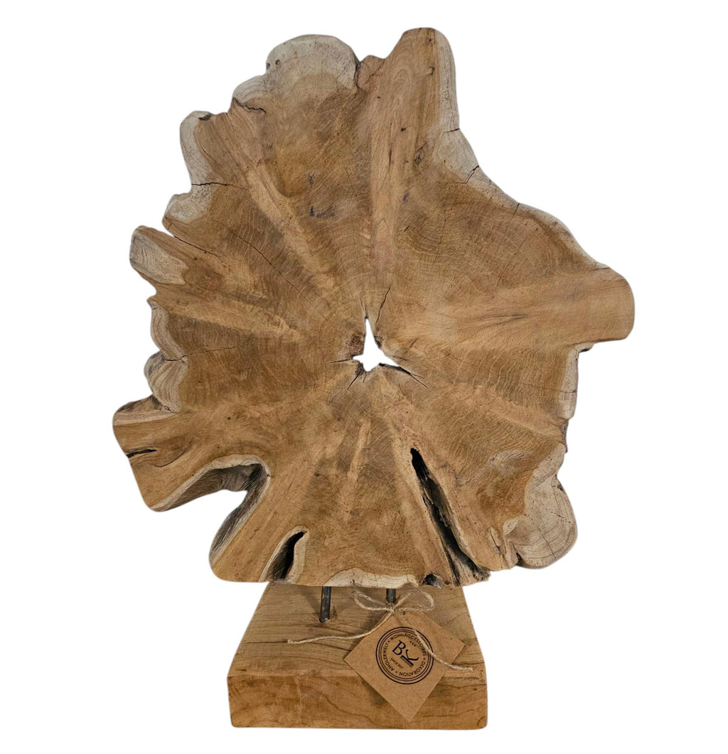 Baumscheiben Skulptur Unikat | Höhe 54,5cm | Naturholz Deko | Rustikale und Skandinavische Einrichtung | BK TrendDesign