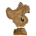 Baumscheibe Holz Deko Unikat | Natur Skulptur auf Holzsockel | Höhe 52cm | Rustikale & Skandinavische Wohn Deko | BK TrendDesign