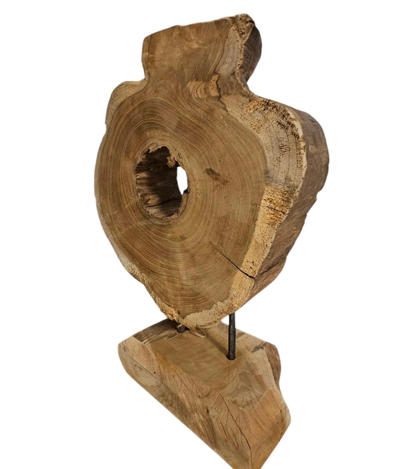 Naturholz Baumscheibe Skulptur | Holz Deko Unikat | Höhe 45cm | Rustikal & Skandinavisch | BK TrendDesign