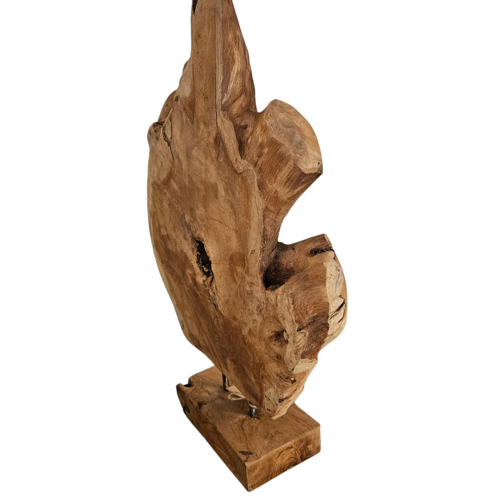 Rustikale Baumscheibe Deko | Holzskulptur Unikat | Höhe 58cm | Natur Holz Wohnaccessoire | BK TrendDesign