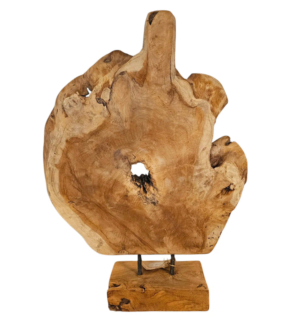 Rustikale Baumscheibe Deko | Holzskulptur Unikat | Höhe 58cm | Natur Holz Wohnaccessoire | BK TrendDesign