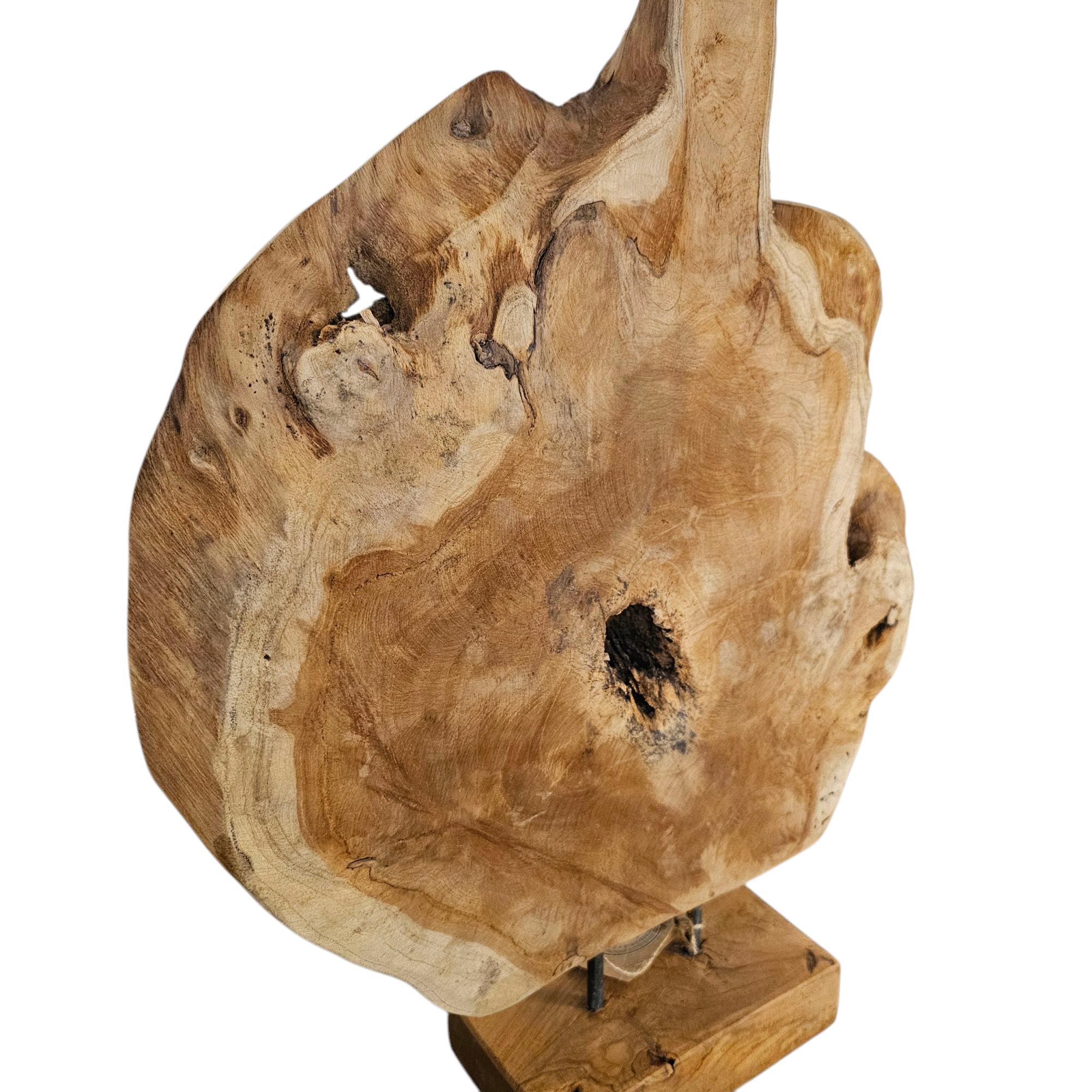 Rustikale Baumscheibe Deko | Holzskulptur Unikat | Höhe 58cm | Natur Holz Wohnaccessoire | BK TrendDesign