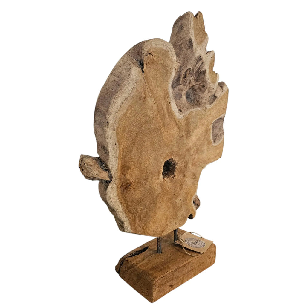 Unikat Holzskulptur | Baumscheibe Deko auf Sockel | Höhe 54cm | Natur Holz Wohnaccessoire | BK TrendDesign