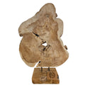 Naturholz Skulptur auf Sockel | Baumscheibe Deko Unikat | Höhe 55cm | Rustikale Wohnaccessoires | BK TrendDesign