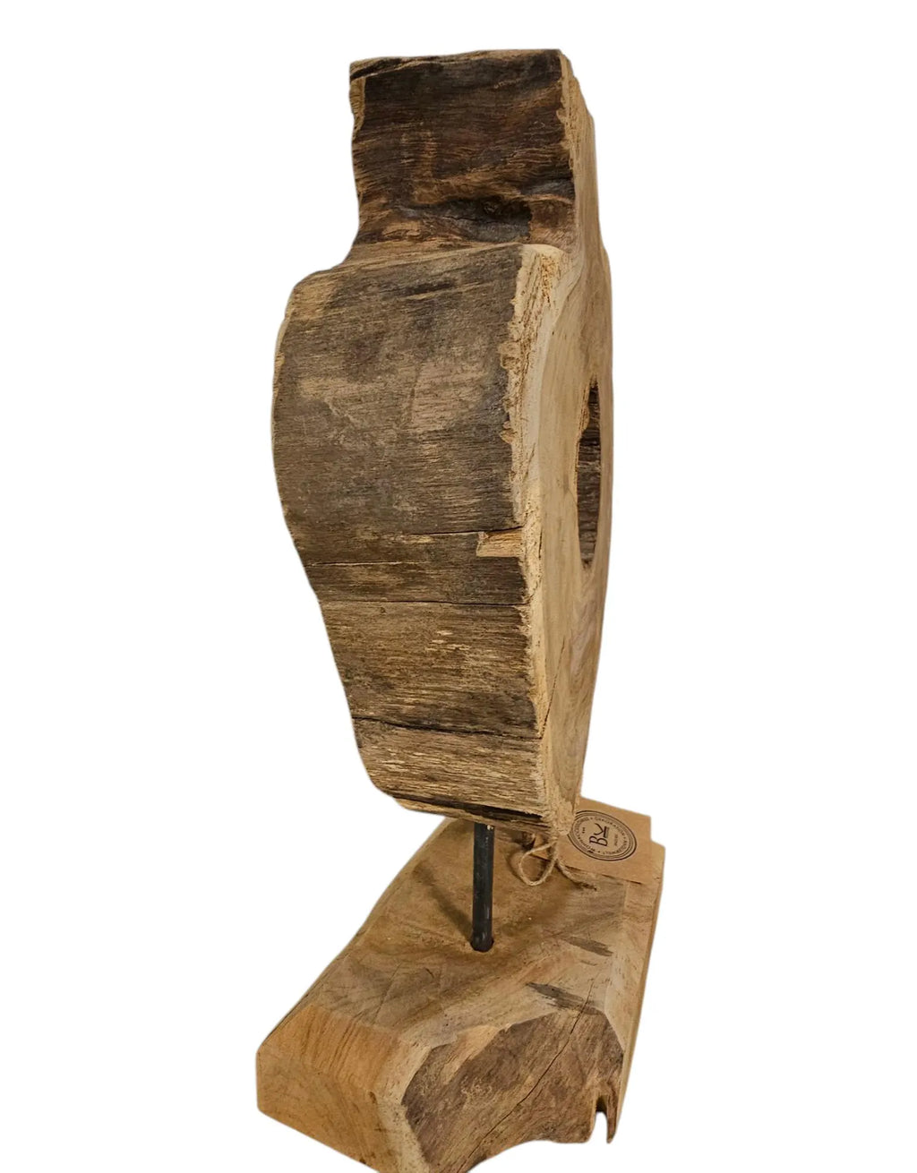 Naturholz Baumscheibe Skulptur | Holz Deko Unikat | Höhe 45cm | Rustikal & Skandinavisch | BK TrendDesign