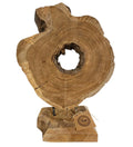 Naturholz Baumscheibe Skulptur | Holz Deko Unikat | Höhe 45cm | Rustikal & Skandinavisch | BK TrendDesign
