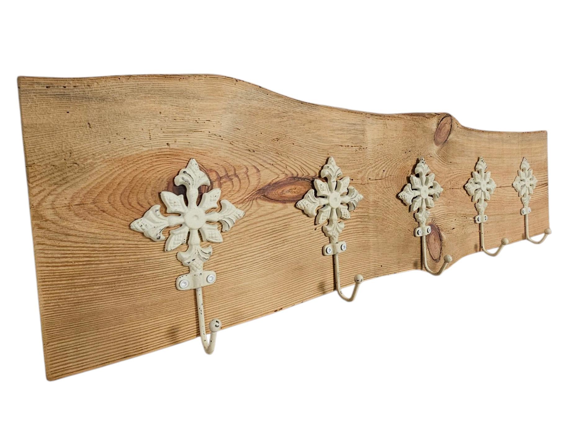 Altholz Tassenregal mit Haken | Coffee Bar Regal | Wandgarderobe Holz | Rustikales Wandregal | Shabby Chic Küchenregal