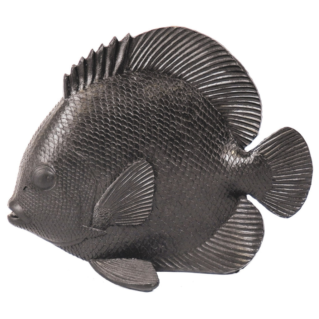 Dekorative Fischfigur Schwarz – Realistischer  Fisch aus Polyresin | Badezimmer Deko | Maritimes Wohnaccessoire | Geschenk f. Fischliebhaber