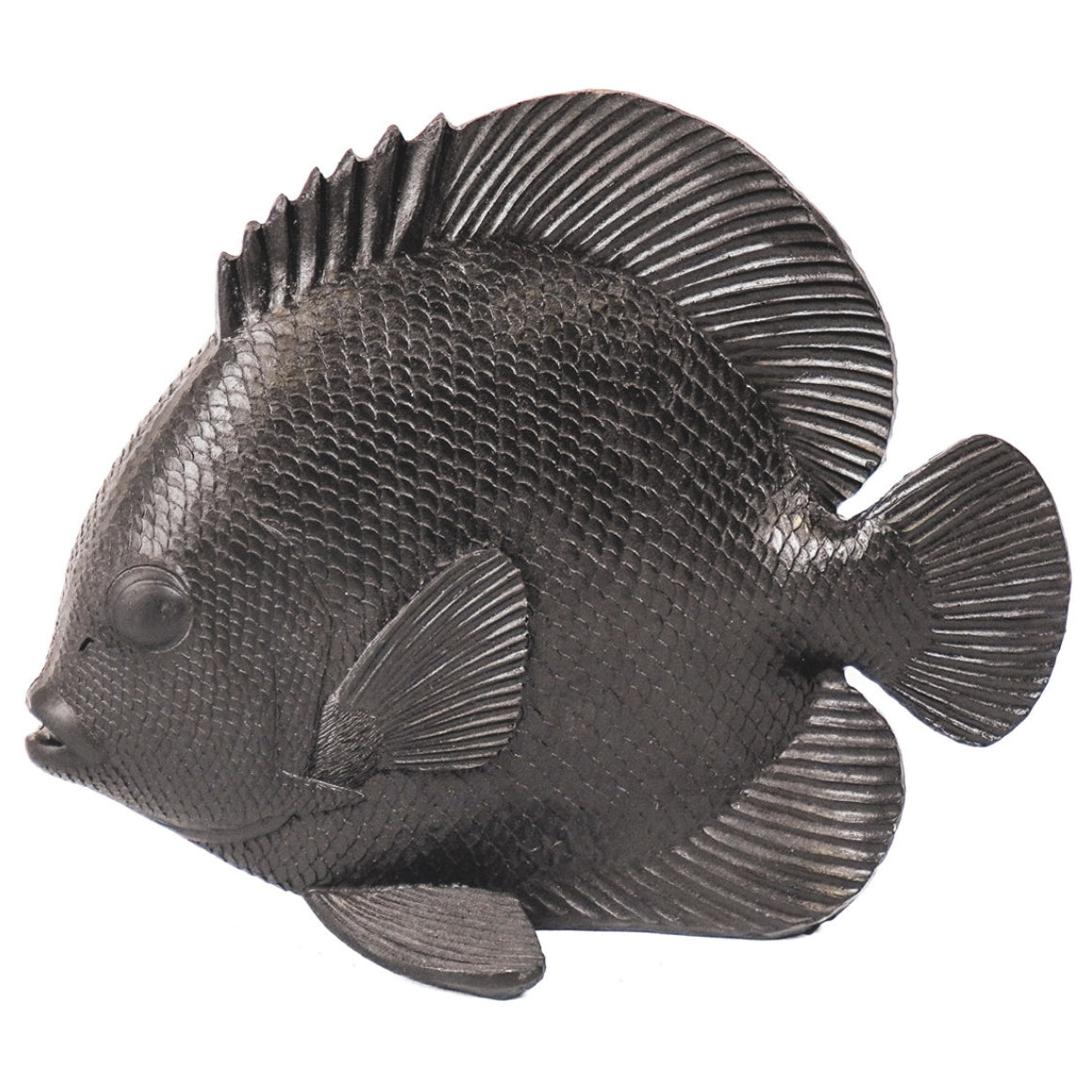 Dekorative Fischfigur Schwarz – Realistischer  Fisch aus Polyresin | Badezimmer Deko | Maritimes Wohnaccessoire | Geschenk f. Fischliebhaber
