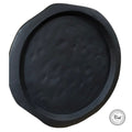 Dekoratives Metall Tablett Schwarz 35 cm – Flacher Teller, Organische Form, Modernes Dekotablett, Minimalistische Wohn Deko, Industrial Stil