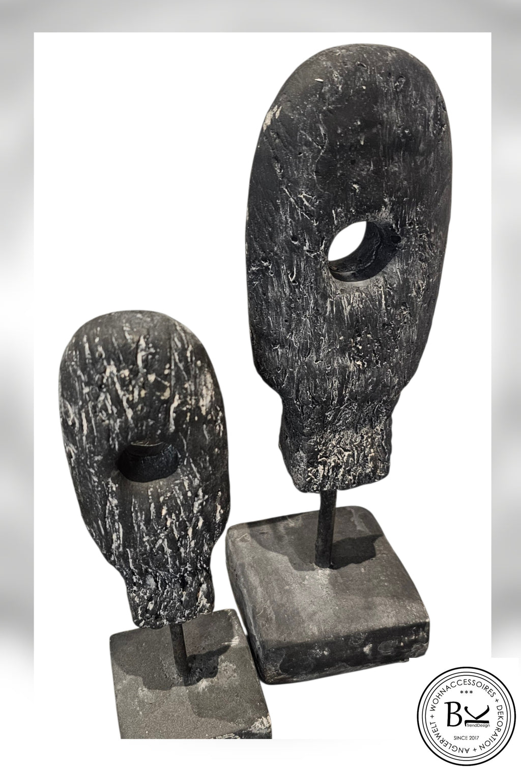 Abstrakte Skulptur Anthrazit Zement | Moderne Minimalistische Figur | Wabi Sabi Deko | Skandi Wohnzimmer Regal Deko | Modern Home