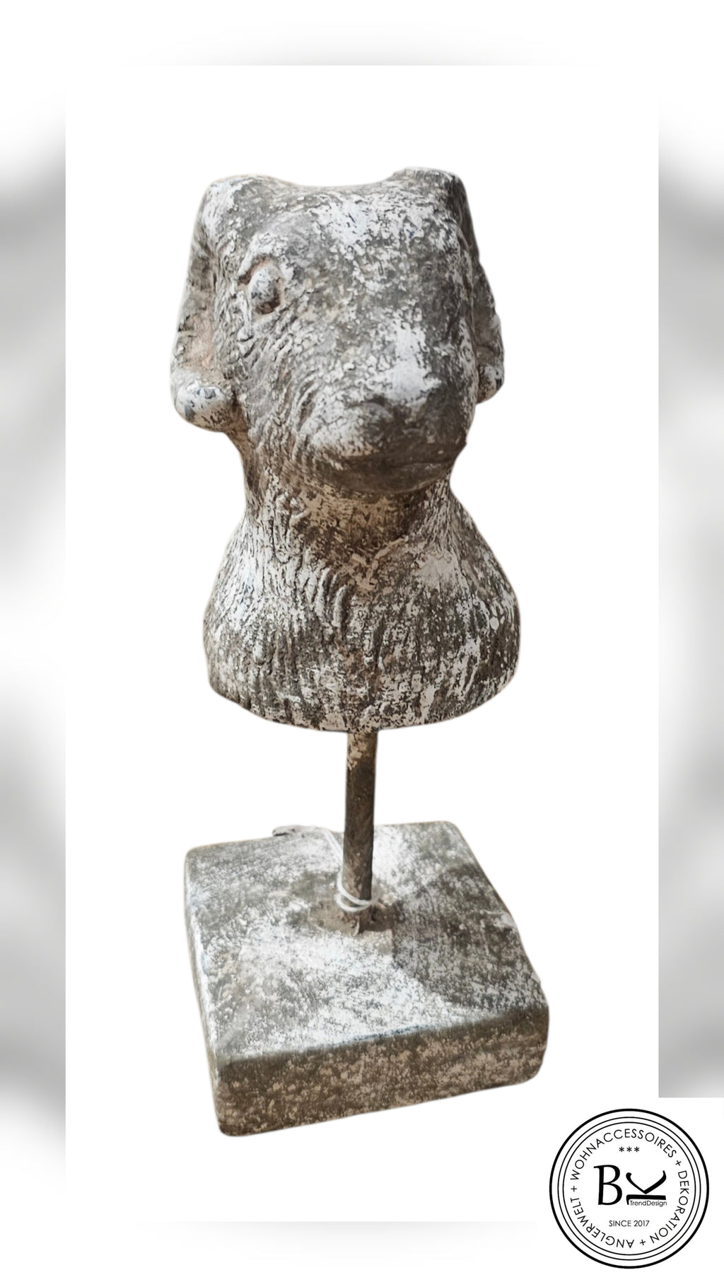 Widder Deko Figur 25 cm – Sternzeichen Widder Geschenk – Widderkopf Skulptur Beton Look – Astrologie Deko – Modernes Wohnaccessoire
