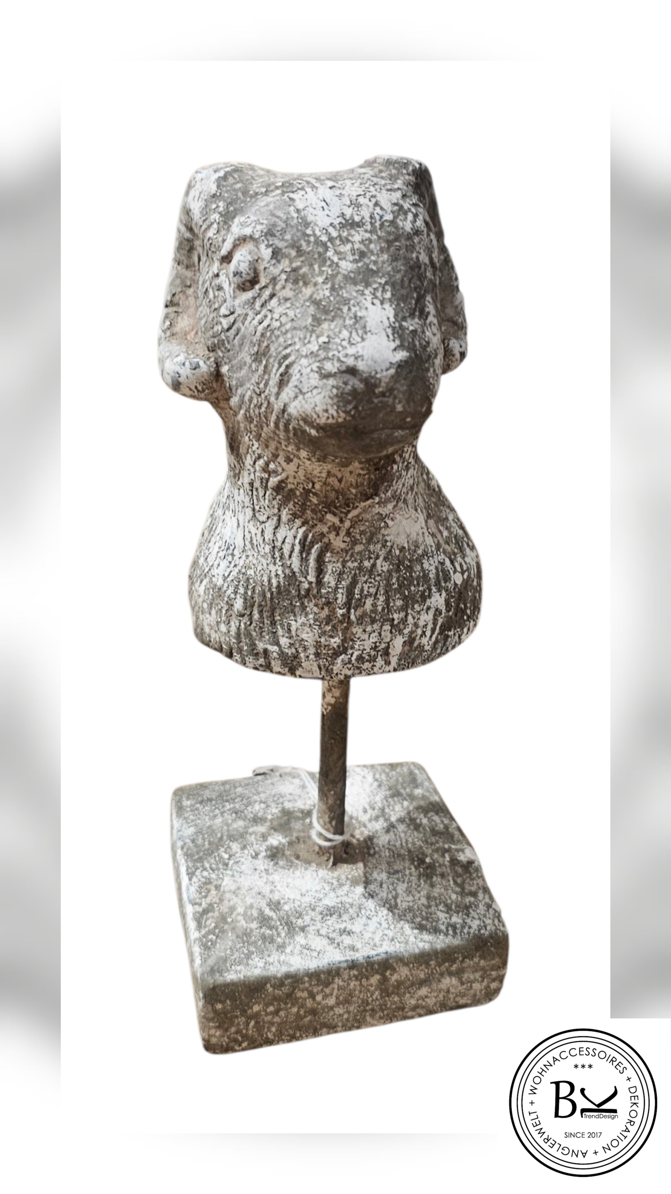 Widder Deko Figur 25 cm – Sternzeichen Widder Geschenk – Widderkopf Skulptur Beton Look – Astrologie Deko – Modernes Wohnaccessoire