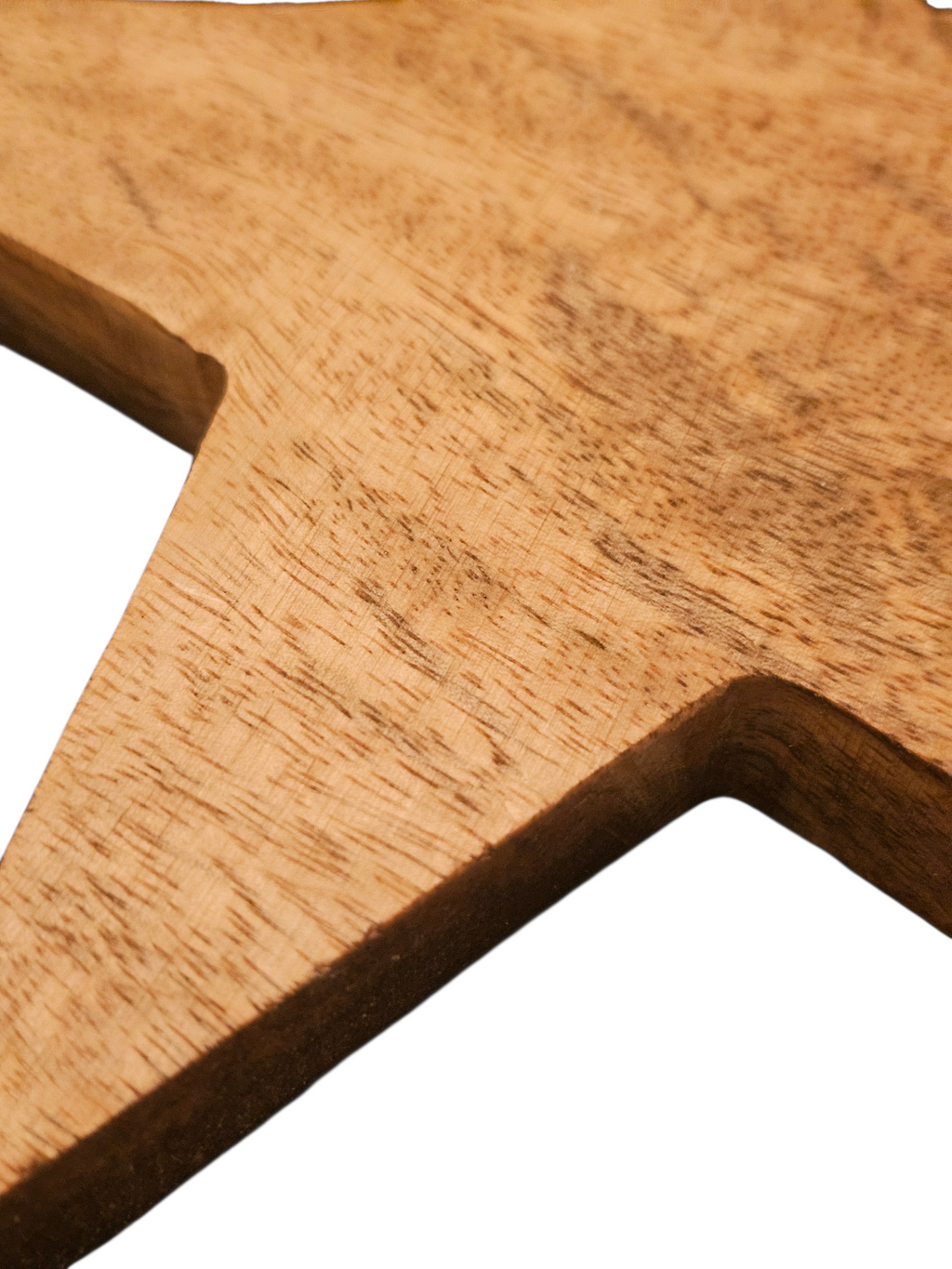 Rustikaler Sternanhänger aus Mangoholz – Holz Stern Deko mit Juteband – Boho Skandi Natur Anhänger 19 cm