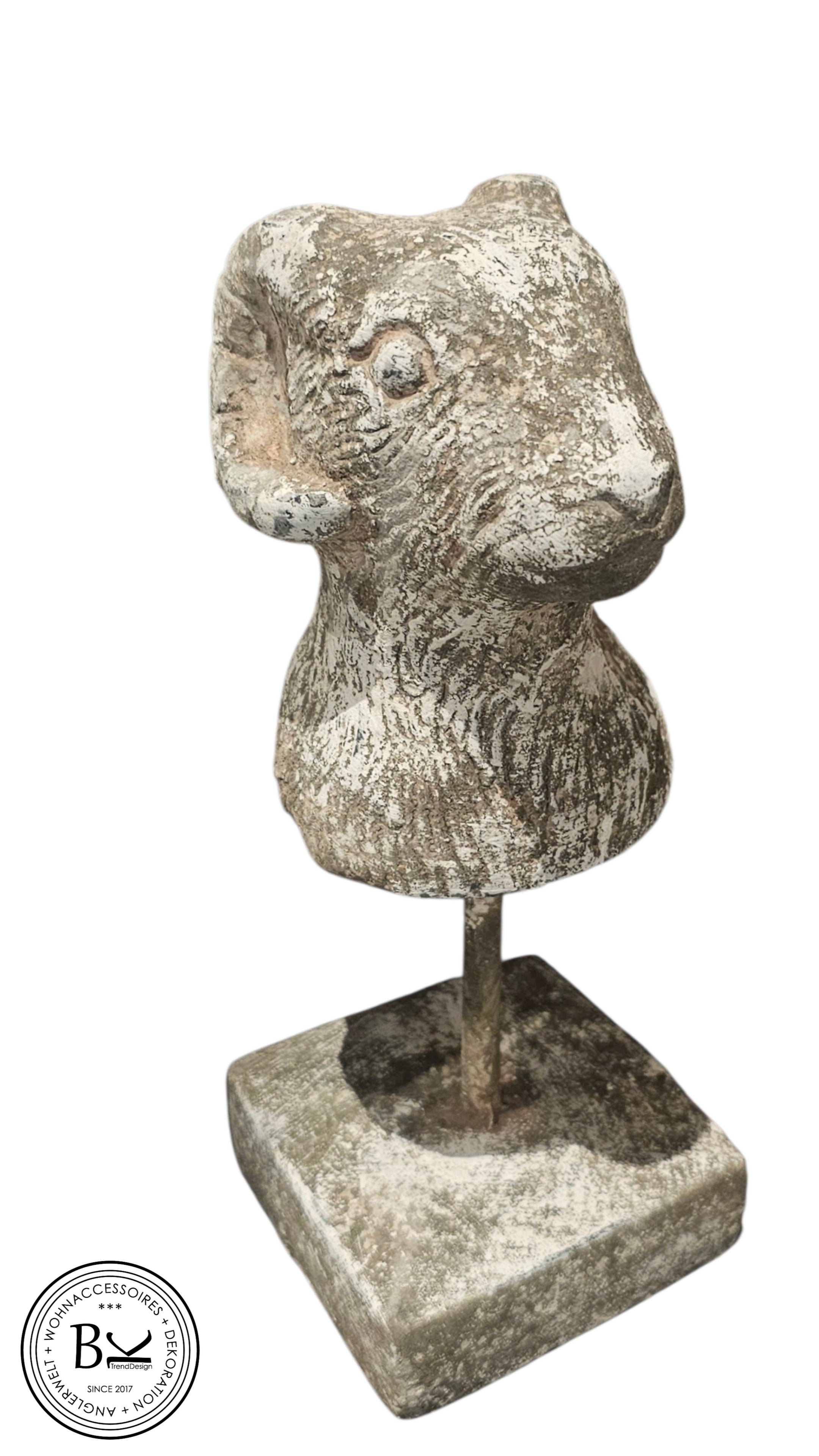 Widder Deko Figur 25 cm – Sternzeichen Widder Geschenk – Widderkopf Skulptur Beton Look – Astrologie Deko – Modernes Wohnaccessoire