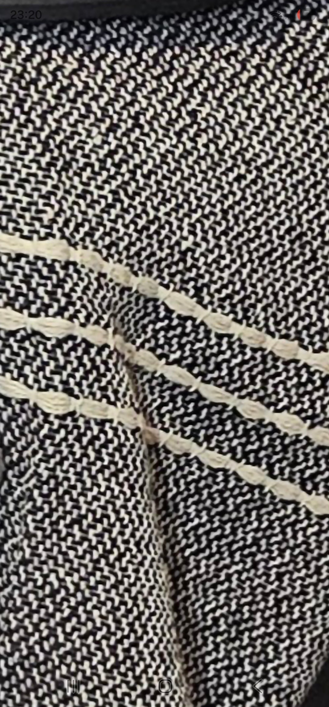Sofadecke 130x180 cm – Plaid Schwarz-Beige aus recycelter Baumwolle – Überwurf, Boho, Landhaus, Skandinavisch, nachhaltige Decke Geschenk