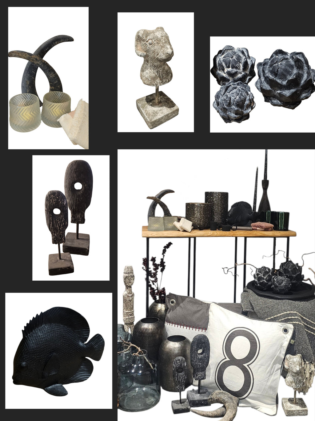 Widder Deko Figur 25 cm – Sternzeichen Widder Geschenk – Widderkopf Skulptur Beton Look – Astrologie Deko – Modernes Wohnaccessoire
