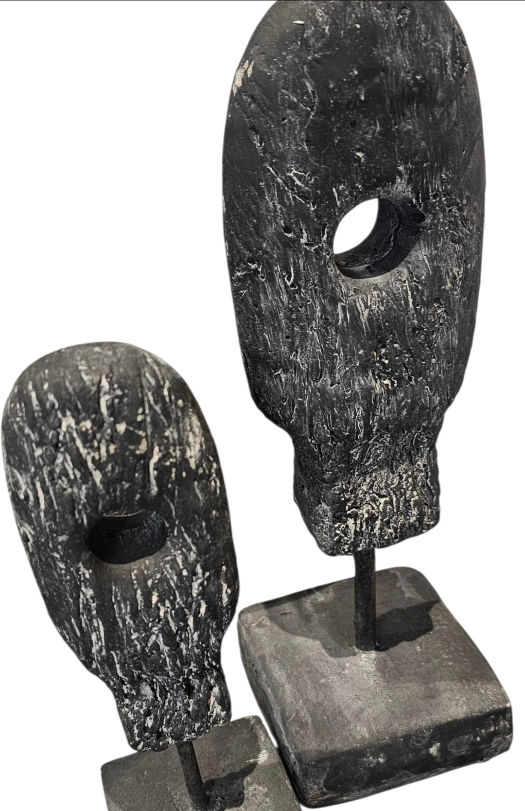 Abstrakte Skulptur Anthrazit Zement | Moderne Minimalistische Figur | Wabi Sabi Deko | Skandi Wohnzimmer Regal Deko | Modern Home