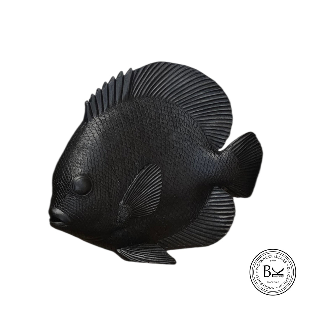 Dekorative Fischfigur Schwarz – Realistischer  Fisch aus Polyresin | Badezimmer Deko | Maritimes Wohnaccessoire | Geschenk f. Fischliebhaber