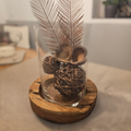 Glasvase auf Holzscheibe  aus 2 Teilen BK TrendDesign Nr6