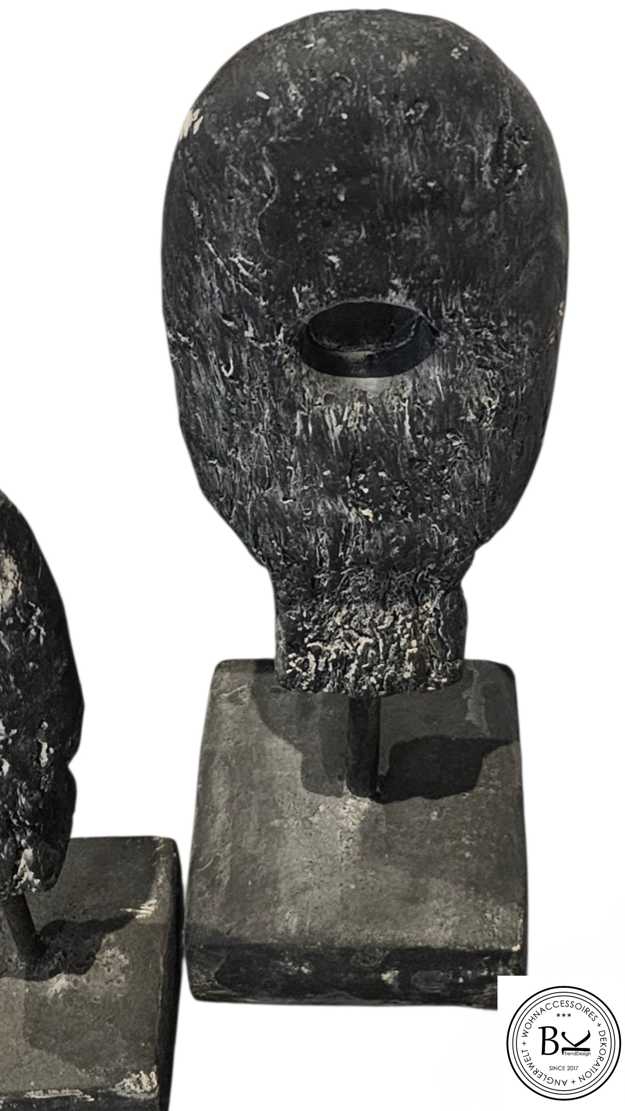 Abstrakte Skulptur Anthrazit Zement | Moderne Minimalistische Figur | Wabi Sabi Deko | Skandi Wohnzimmer Regal Deko | Modern Home